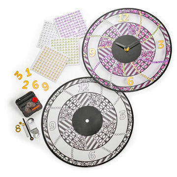 Color it Acrylic Rhinestone Clock — lucite Color-In Card