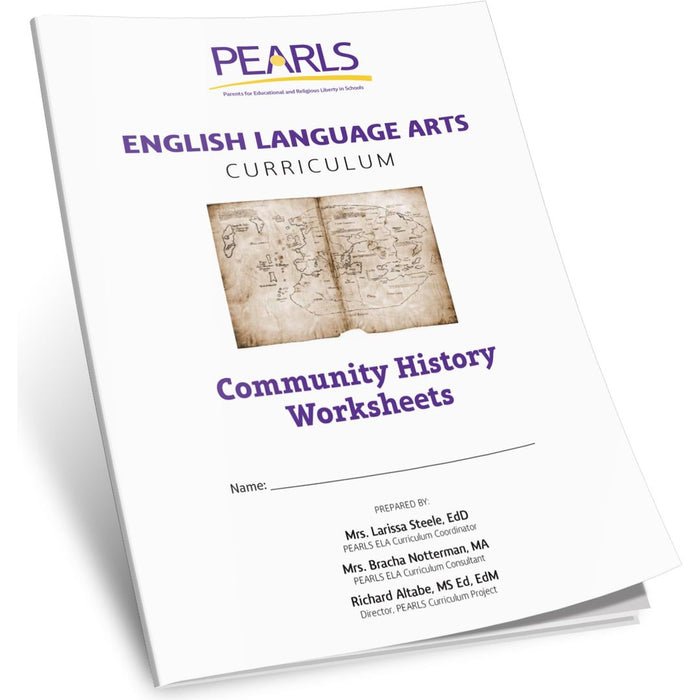 Community History - Pearls English Language Arts Curriculum — school workbook | Judaica Square Lakewood