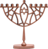 Faceted copper-plated aluminum Chanukah menorah with a raised shamash