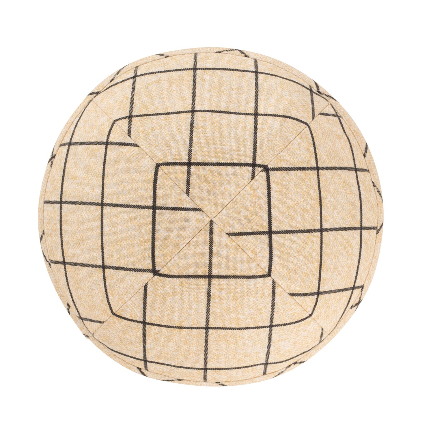 Cream Yarmulka Kippah - side view showing six-panel design