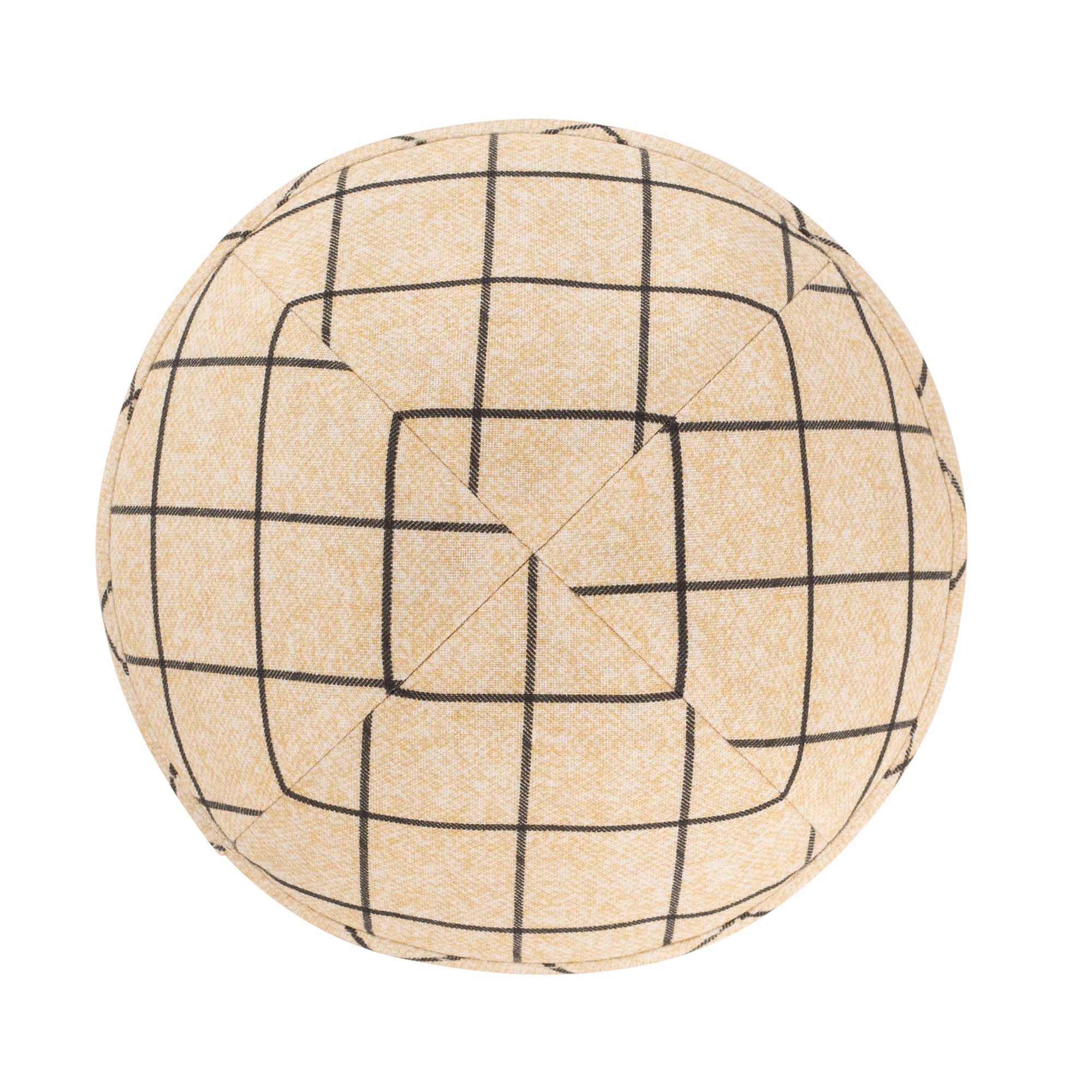 Cream Yarmulka Kippah - side view showing six-panel design