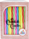 Windowed box of 45 multicolor Chanukah candles with criss cross engraving