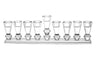 Clear crystal menorah with tall faceted cups on a flat base