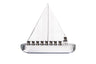 Crystal sailboat menorah