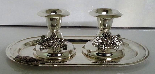 Small S/P Candlesticks With Tray (CS-3352)
