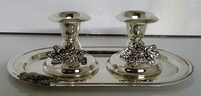 Small S/P Candlesticks With Tray (CS-3352)