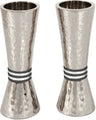 Emanuel Conical Shaped Hammered Candlesticks-- Black Rings (EM-CSJ5)