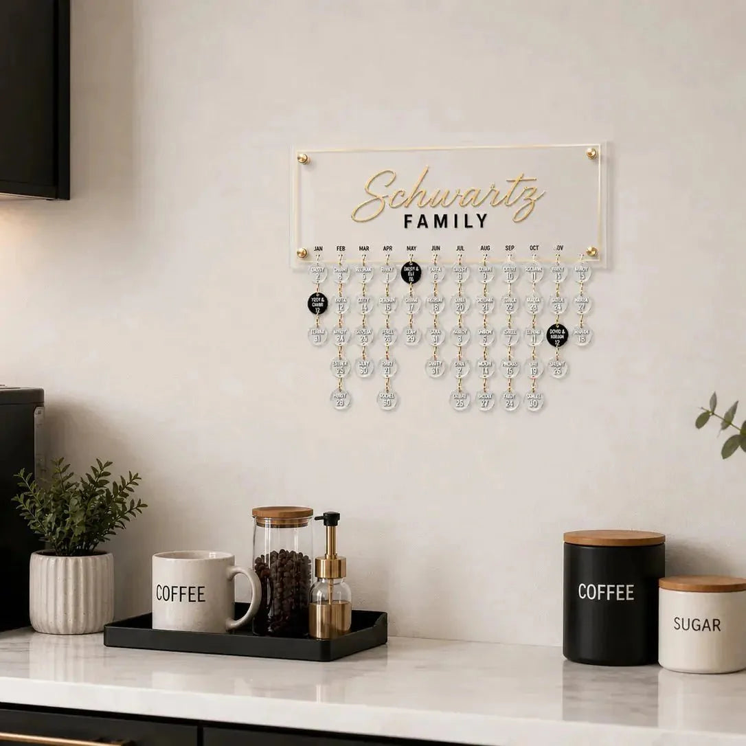 Custom Family Occasion Calendar — Personalized Lucite Calendar view 3 | Judaica Square Lakewood