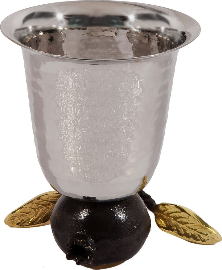Emanuel Hammered Kiddush Cup on Pomegranate-- reversible