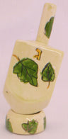Karshi Ceramic Dreidel + Stand - Leaves (DR-5945)