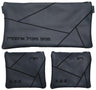 Prestige Leather Chabad Bar Mitzvah Set — Geometric Design, Prestige Collection (D-755D-SM)