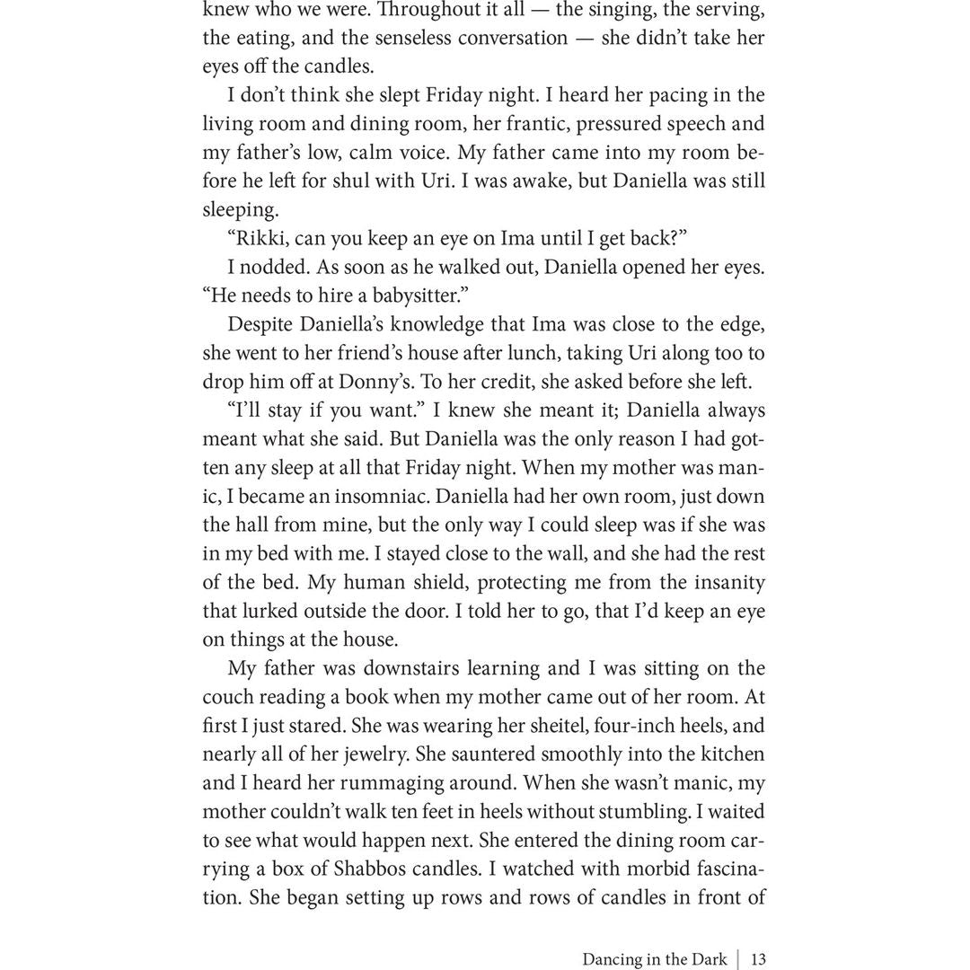 Dancing in the Dark: NOT AVAILABLE — Menucha Publishers | Judaica Square Lakewood