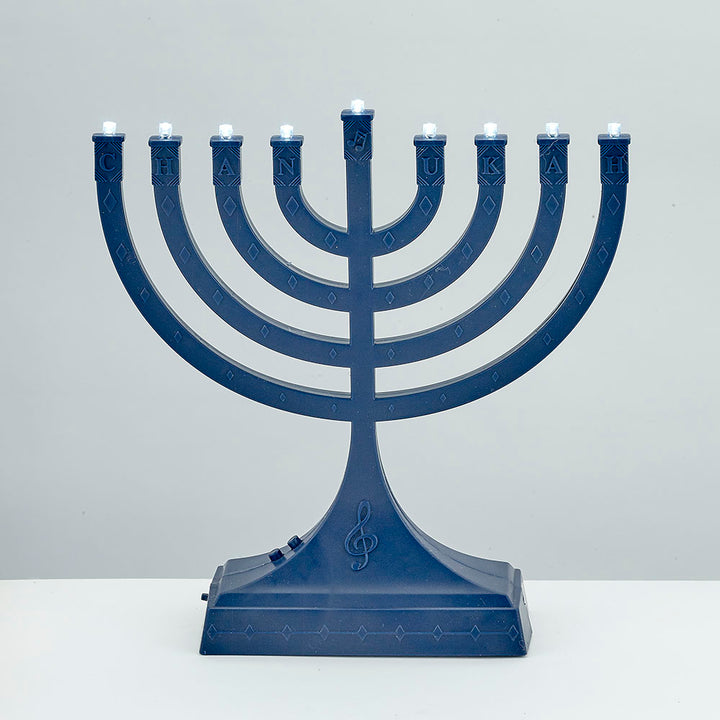 Rite Lite Navy Dancing Lights Musical Menorah, 8 x 7 Inch