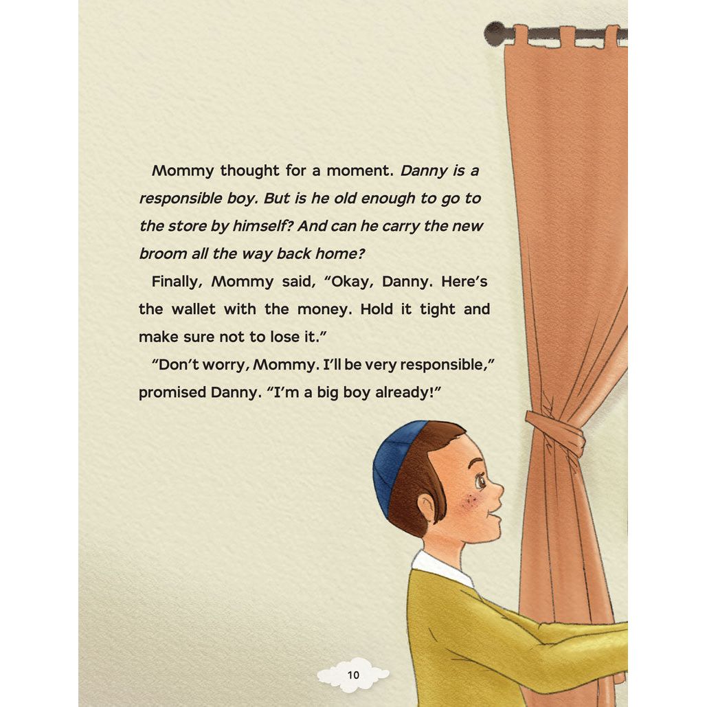 Text page — Mommy weighs whether Danny is old enough to go to the store alone