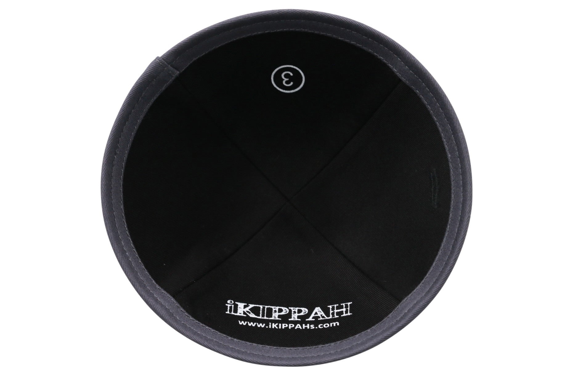 Close-up of Navy Velvet Kippah rim trim detail