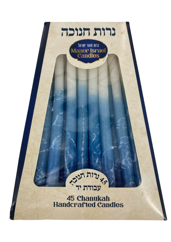 Deluxe Chanukah Candles, Blue and White