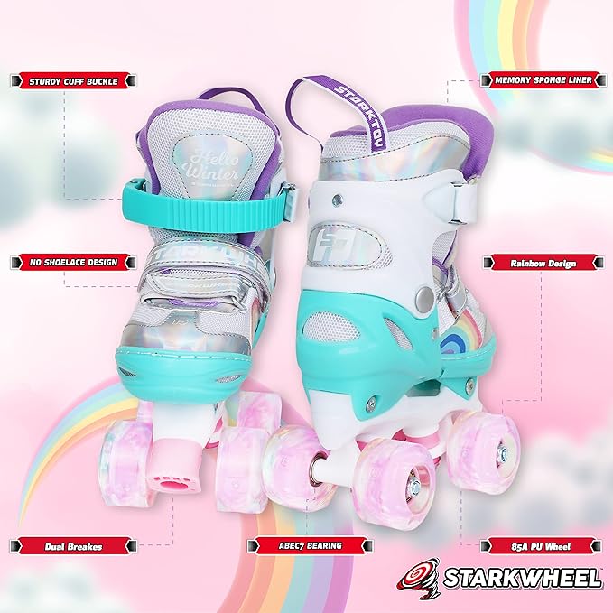 StarkWheel Adjustable Inline Skates - Light-Up Wheels, Kids to Adults — product view, view 7 | Judaica Square Lakewood