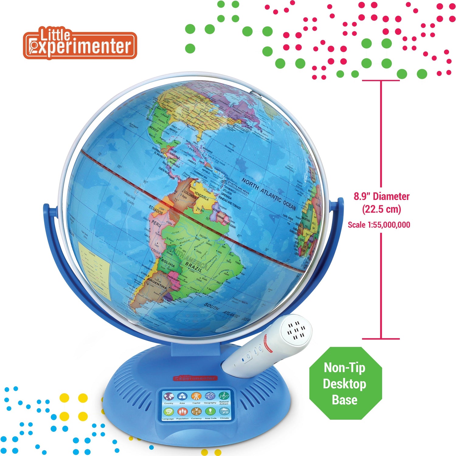 Little Experimenter Interactive Talking Globe with Smart Pen — product view, view 6 | Judaica Square Lakewood
