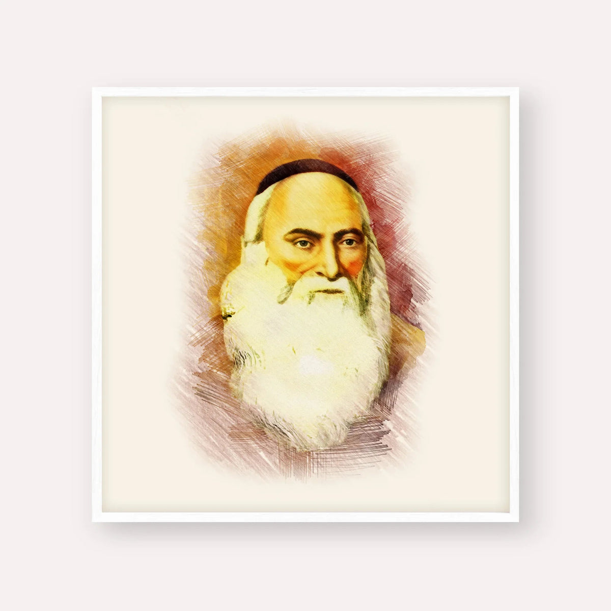 Don Isaac Abarbanel, color portrait with white frame; square format example