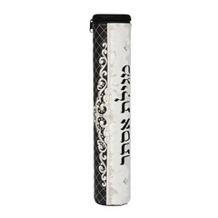 Classy Scroll Megilah Case Black-White #1025BW