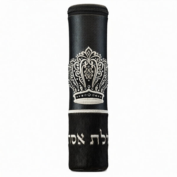 Crown Scroll Megilla Case Black Fur#1040