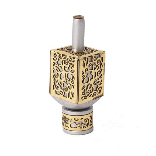 Emanuel Large Anodized Aluminum Dreidel with Metal Cutout (EM-DRH)