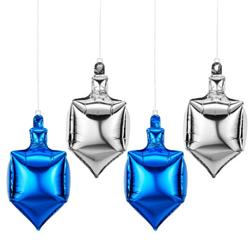 Rite Lite Set Of 4 Dreidel Shaped Mylar Balloons