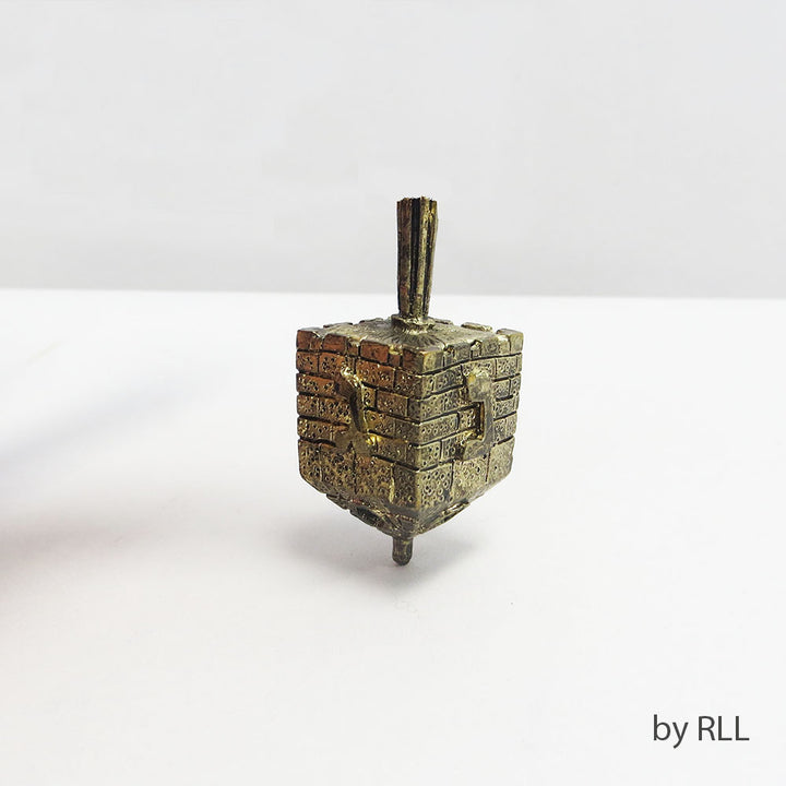 Rite Lite Brass Jerusalem Wall Dreidel, Gift Boxed