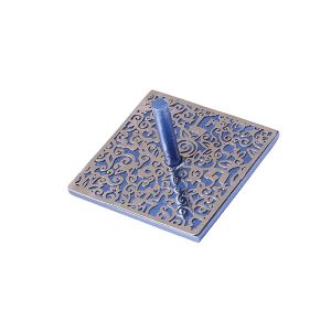 Emanuel Anodized Aluminum Flat Dreidel with Metal Cutout