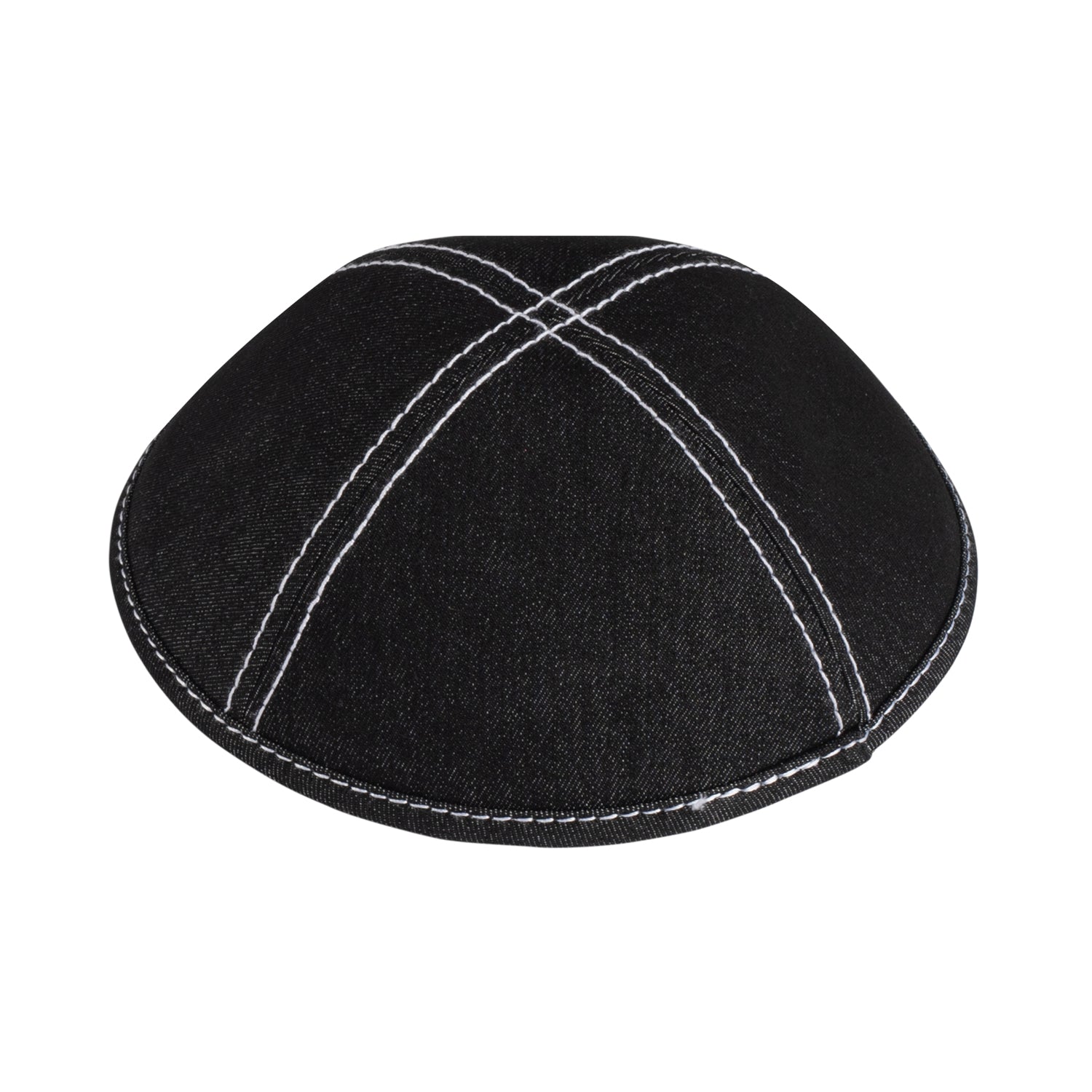 Close-up of Denim Kippah rim trim detail