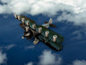 Airplane Menorah, dark biplane menorah over clouds (Black/Gray Airforce)