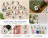 Genuine Mah Jong Tile Keychain, Mah Jong keychains promo collage