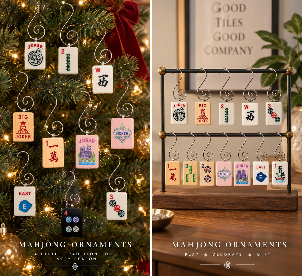 Mah Jong ornament collage
