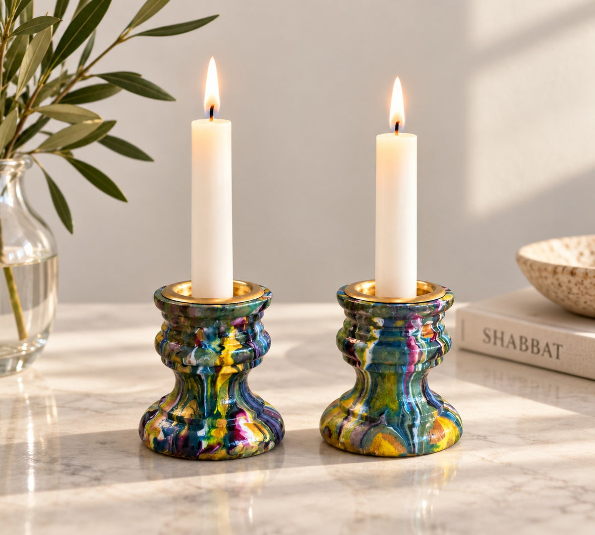 Janis, Janis candlesticks with white candles
