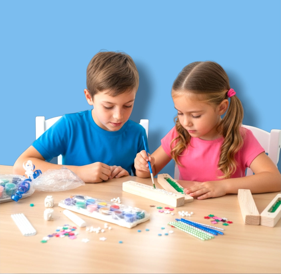 Jewish Craft Kit for Kids, children decorating mezuzah cases