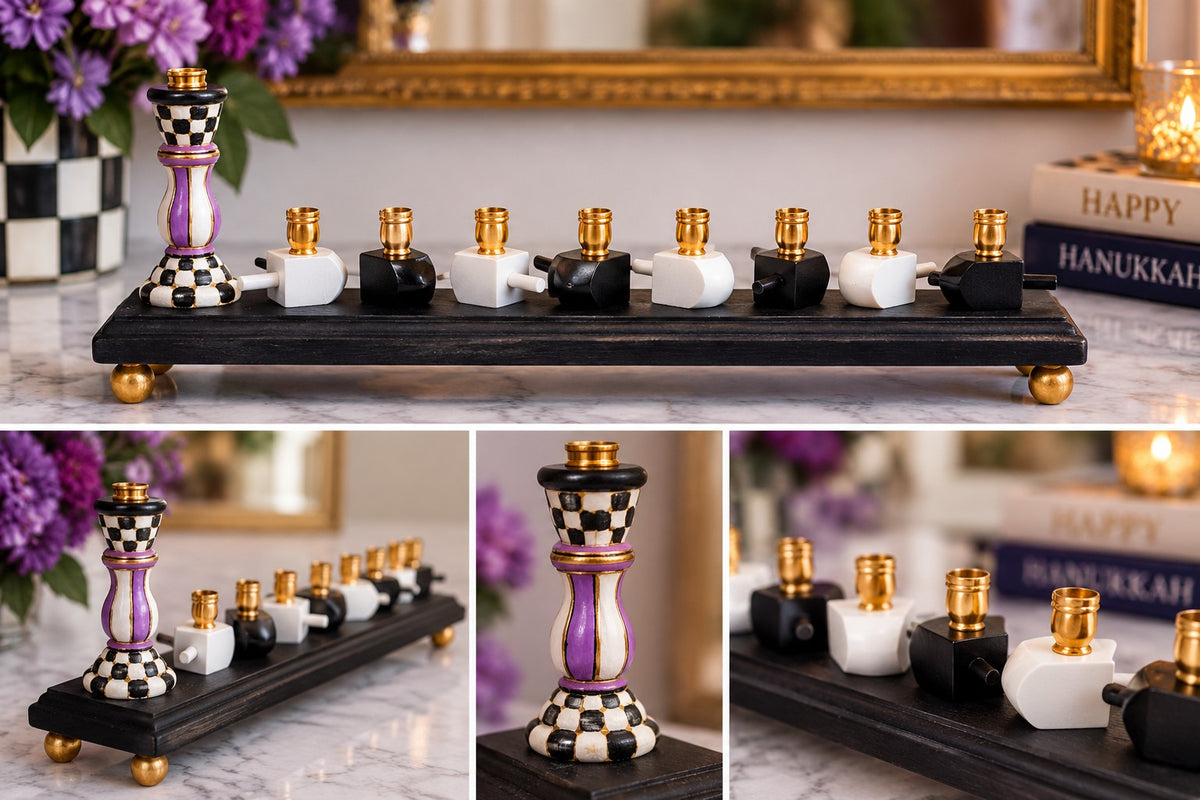 Collage of the Tzipporah menorah