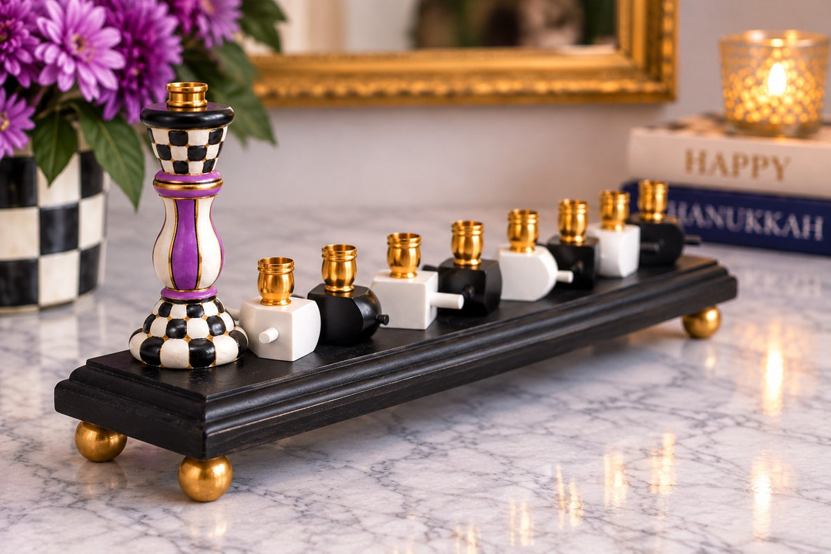 Tzipporah menorah, angled view
