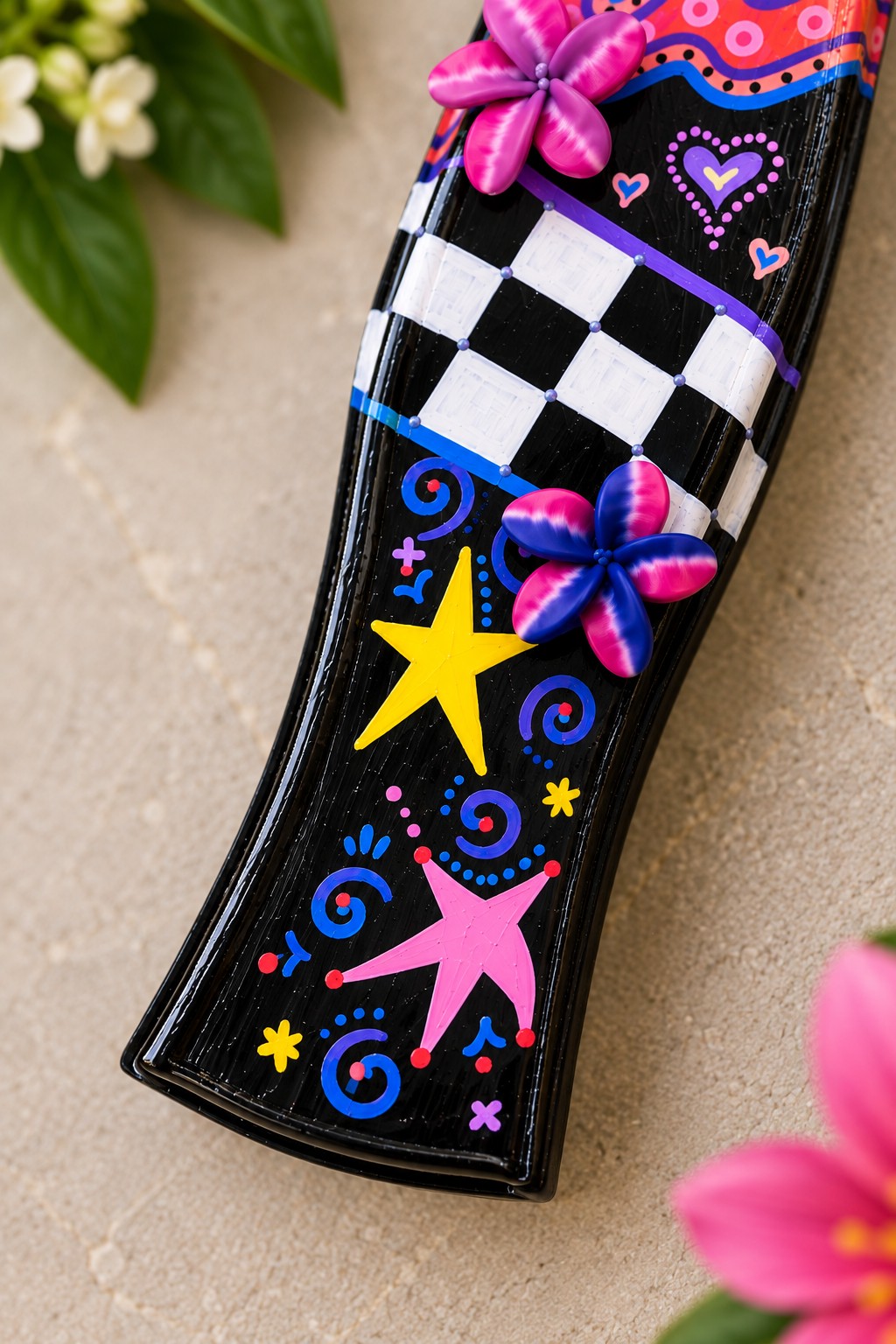 Zelda Hand-Painted Mezuzah Case, Zelda mezuzah star detail