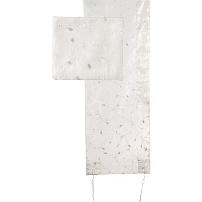 Tallit Organza - Full Embroidery White (EM-TRZ1W)
