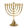 Emanuel Classic bronze menorah with smooth nested arched branches and a round stepped base