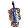 Yair Emanuel extra large painted dreidel on a stand, figures, flowers