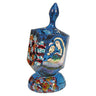 Yair Emanuel large painted dreidel on a stand, blue figures