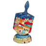 Yair Emanuel large painted dreidel on a stand, jerusalem design