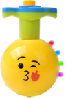 Yellow winking emoji musical dreidel top with a Hebrew letter