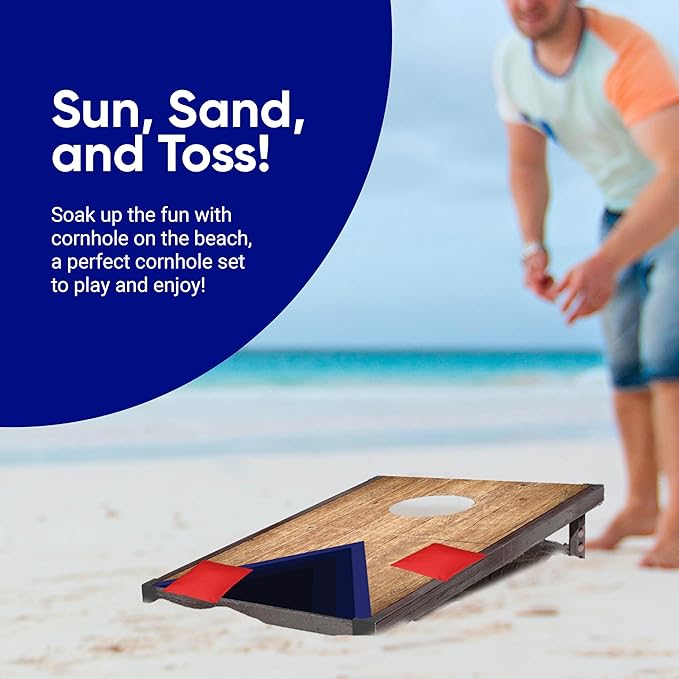 FlingSport Foldable Travel Cornhole Board Set - 24"x15" Wooden MDF — product view, view 6 | Judaica Square Lakewood