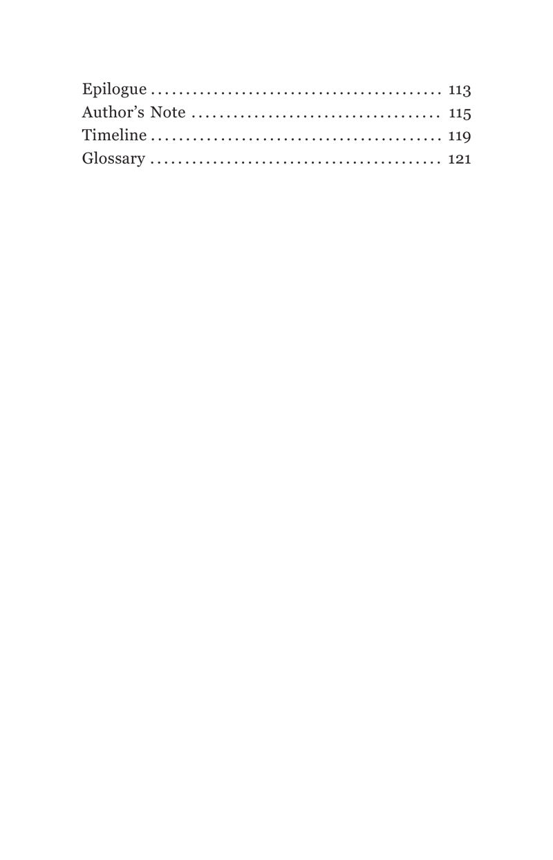 Contents page continued for Escape from Ukraine with epilogue, timeline and glossary