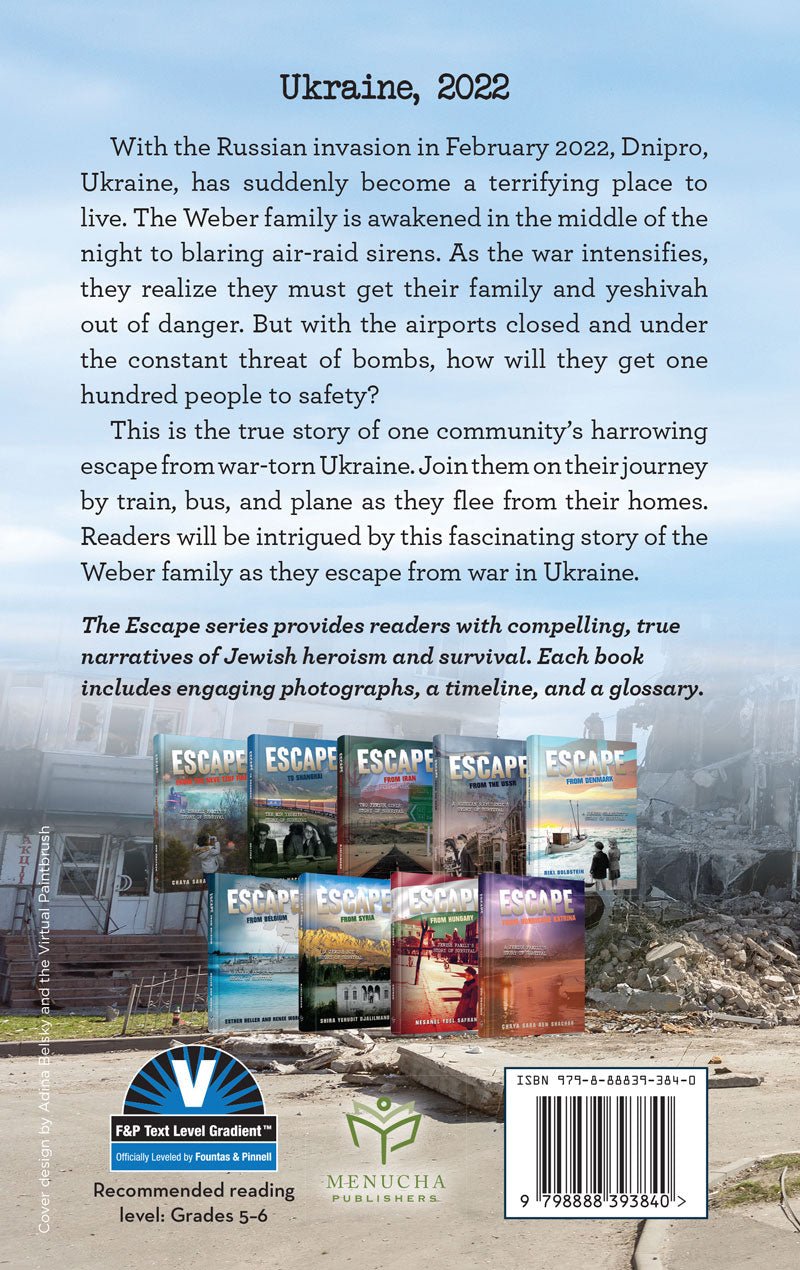 Back cover — "Ukraine, 2022" summary with Escape series titles and barcode