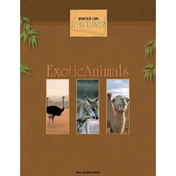 Exotic Animals - Focus on Reading Volume IV Unit One — reading workbook | Judaica Square Lakewood