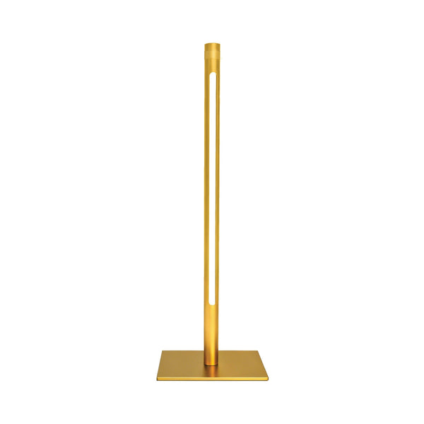 EZglow Modern Shabbos Lamp in Gold — front view | Judaica Square