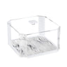 Cake bundt holder in Grey Pearl, clear lid with handle over a grey marbled base and corner posts